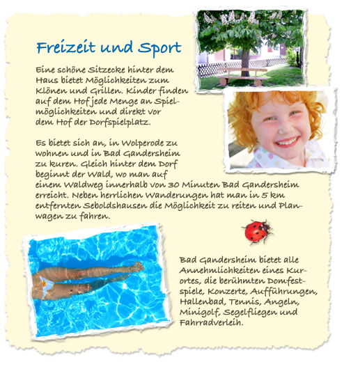 Infos über Sport und Freizeit